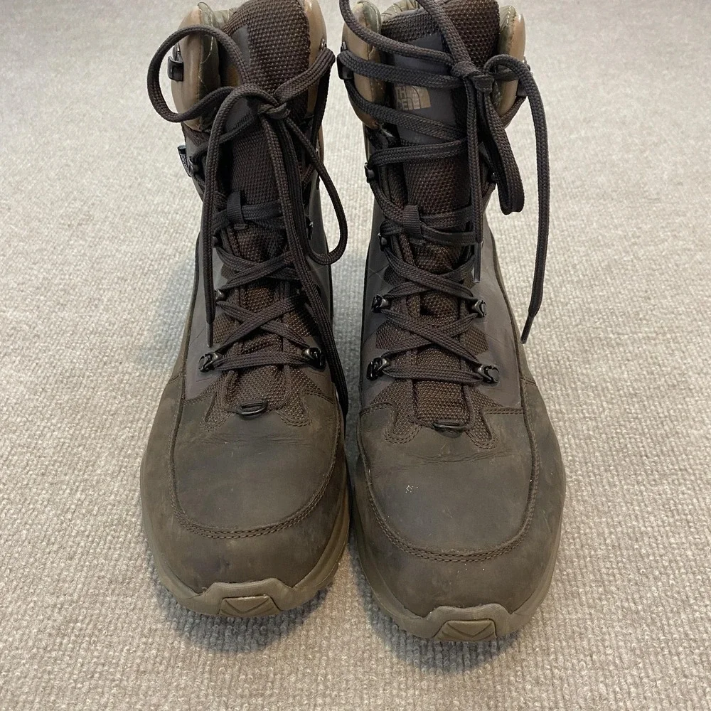 The North Face Snow‎ Boots Mens Size 11.5 Brown Leather Winter NF0A3314 Gorpcore
